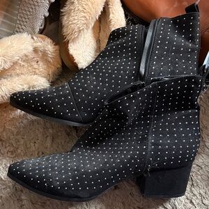 a new day Black Polka Dot Ankle Booties
